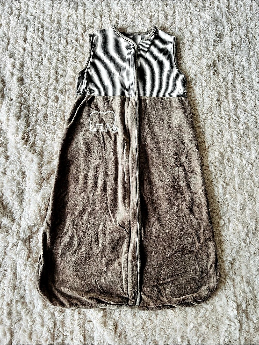Hudson Baby Plush Sleeping Bag Elephant Stripe Wearable Blanket